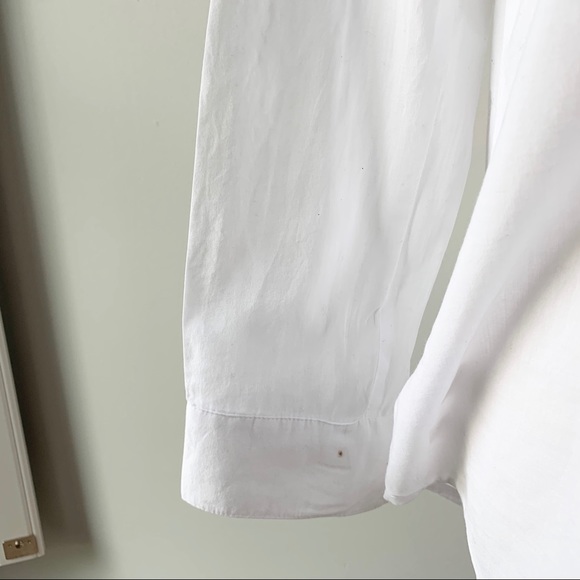 Loft Ruffle Shirt Long Sleeve Size X- Small - Picture 8 of 10